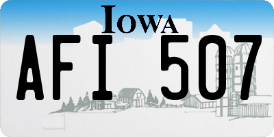 IA license plate AFI507