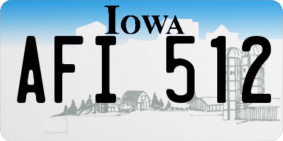 IA license plate AFI512