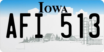 IA license plate AFI513