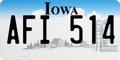 IA license plate AFI514