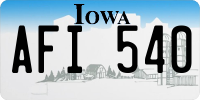 IA license plate AFI540