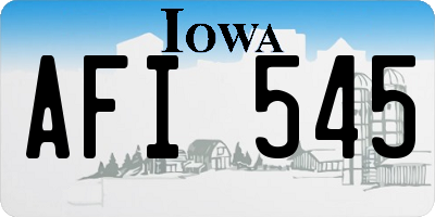 IA license plate AFI545