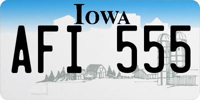IA license plate AFI555