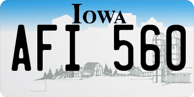 IA license plate AFI560