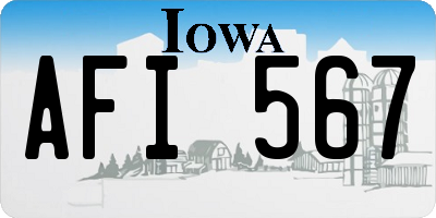 IA license plate AFI567