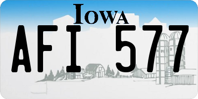 IA license plate AFI577