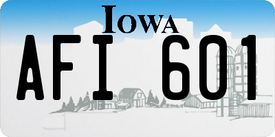 IA license plate AFI601