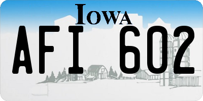 IA license plate AFI602