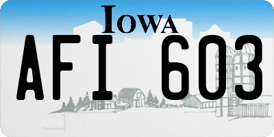 IA license plate AFI603