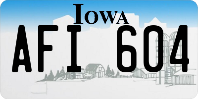 IA license plate AFI604
