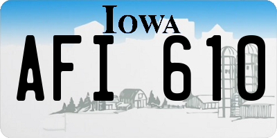 IA license plate AFI610