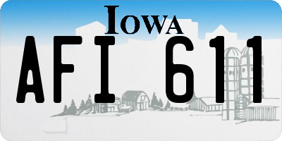 IA license plate AFI611