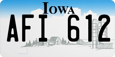 IA license plate AFI612