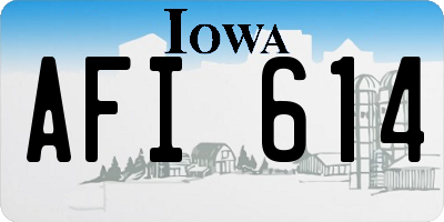 IA license plate AFI614