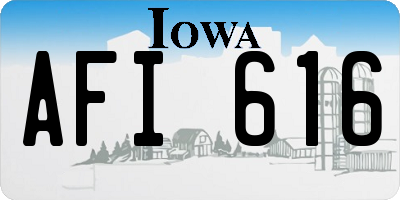 IA license plate AFI616