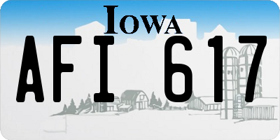 IA license plate AFI617