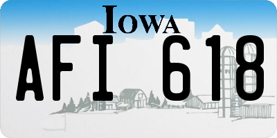 IA license plate AFI618