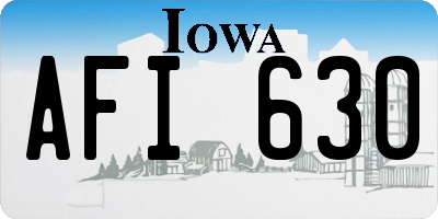 IA license plate AFI630