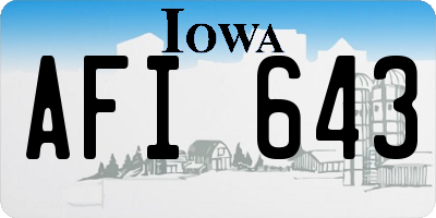IA license plate AFI643
