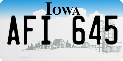 IA license plate AFI645