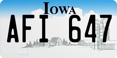 IA license plate AFI647