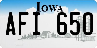 IA license plate AFI650