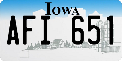 IA license plate AFI651