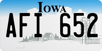 IA license plate AFI652