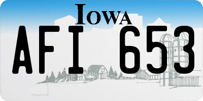 IA license plate AFI653