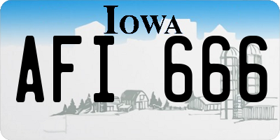 IA license plate AFI666