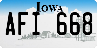 IA license plate AFI668