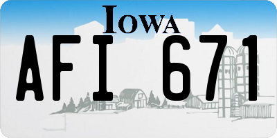 IA license plate AFI671