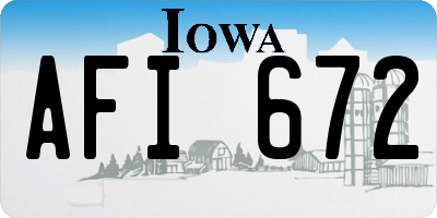 IA license plate AFI672