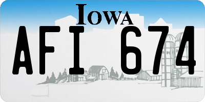 IA license plate AFI674