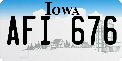 IA license plate AFI676