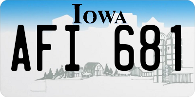 IA license plate AFI681