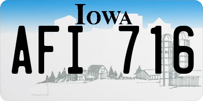 IA license plate AFI716