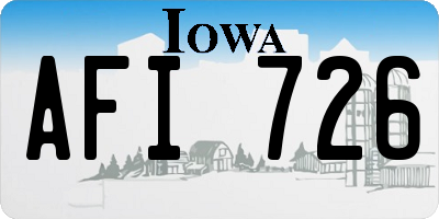 IA license plate AFI726