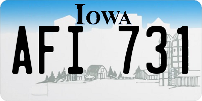 IA license plate AFI731