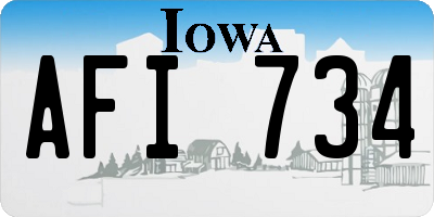IA license plate AFI734