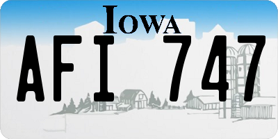 IA license plate AFI747