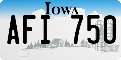 IA license plate AFI750