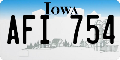 IA license plate AFI754