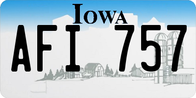 IA license plate AFI757