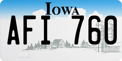 IA license plate AFI760