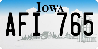 IA license plate AFI765