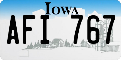 IA license plate AFI767