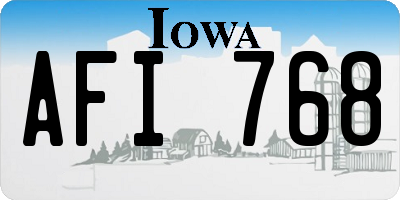 IA license plate AFI768