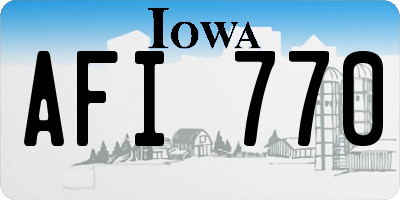 IA license plate AFI770