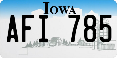 IA license plate AFI785